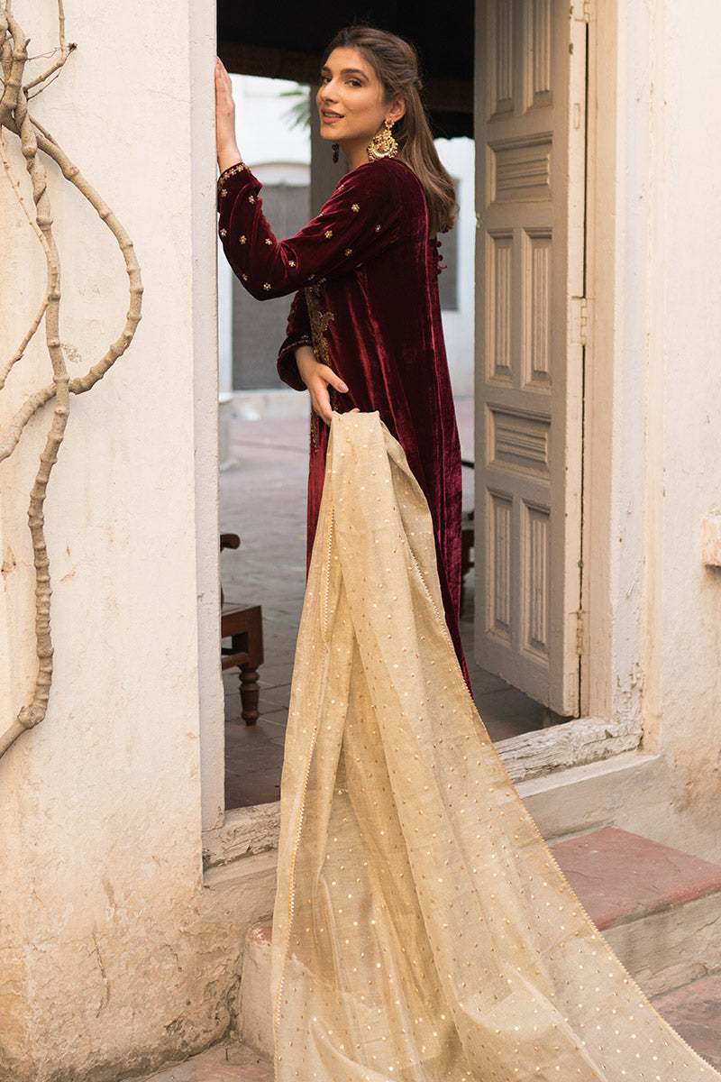 Ansab Jahangir | Bow Velvet Edit | STARRY NIGHT by Ansab Jahangir - Designer Dress - Type: Ladies Clothes - Available at Libayah - 100% Original