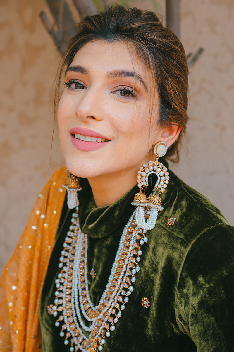 Ansab Jahangir | Bow Velvet Edit | RUSTIC HOWARD by Ansab Jahangir - Designer Dress - Type: Ladies Clothes - Available at Libayah - 100% Original