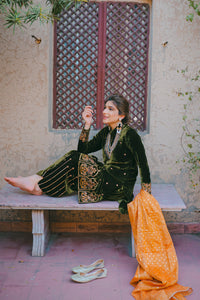 Ansab Jahangir | Bow Velvet Edit | RUSTIC HOWARD by Ansab Jahangir - Designer Dress - Type: Ladies Clothes - Available at Libayah - 100% Original