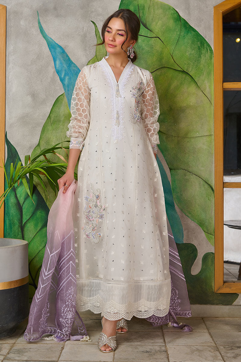 Fatima Khan | Best Sellers 24 | WHITE CARNATION by Fatima Khan - Designer Dress - Type: Luxury - Available at Libayah - 100% Original