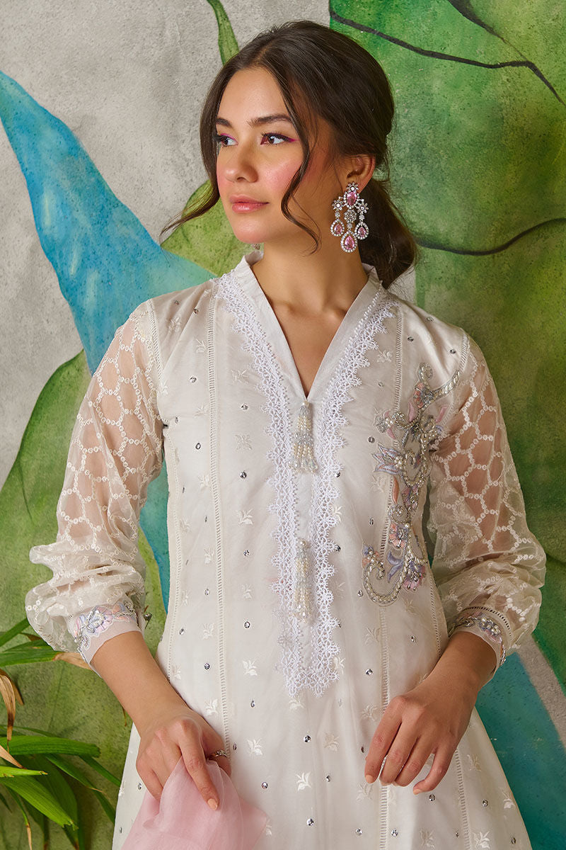 Fatima Khan | Best Sellers 24 | WHITE CARNATION by Fatima Khan - Designer Dress - Type: Luxury - Available at Libayah - 100% Original