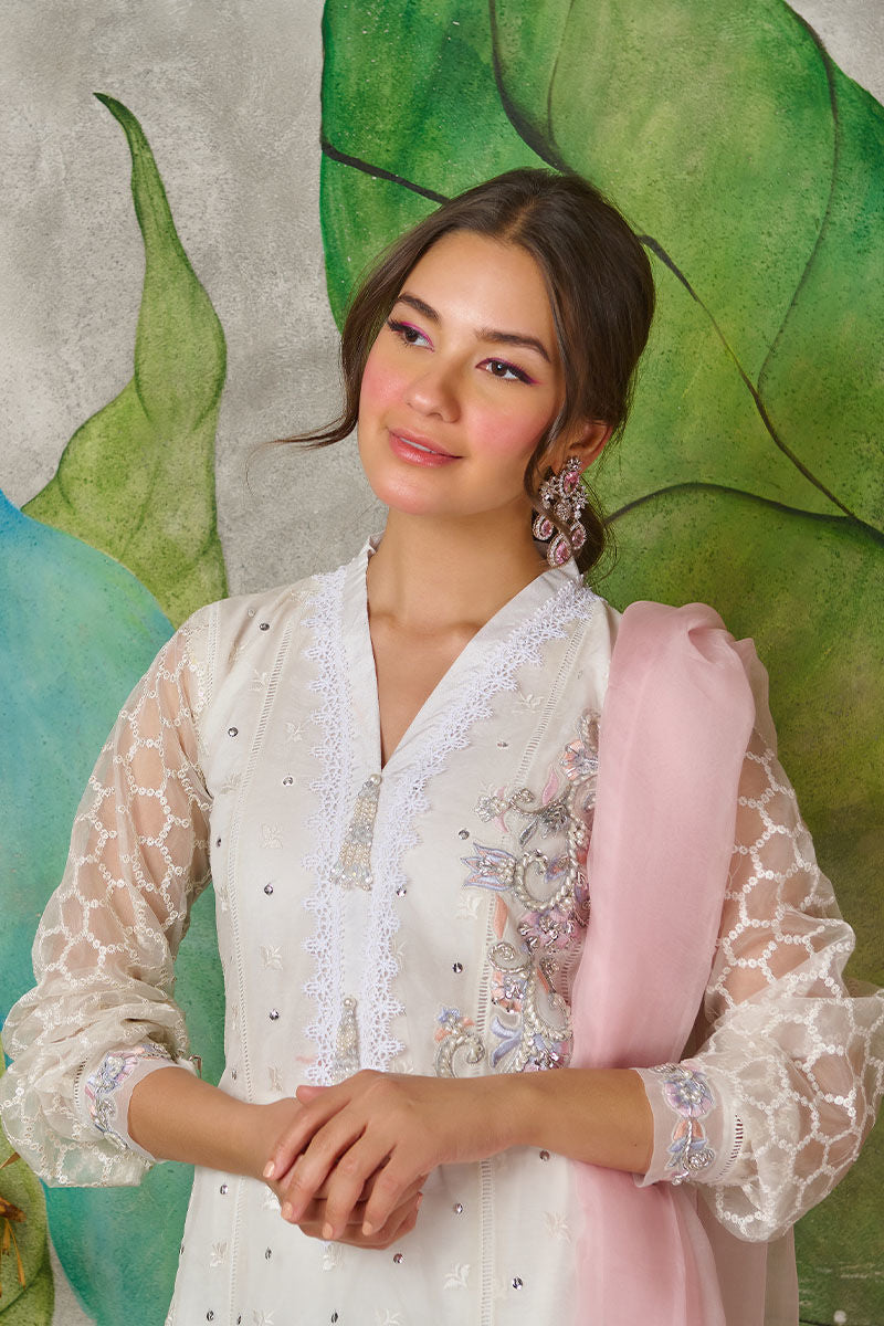 Fatima Khan | Best Sellers 24 | WHITE CARNATION by Fatima Khan - Designer Dress - Type: Luxury - Available at Libayah - 100% Original