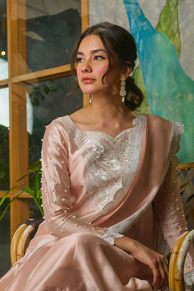 Fatima Khan | Best Sellers 24 | PEACHY PEARL by Fatima Khan - Designer Dress - Type: Luxury - Available at Libayah - 100% Original