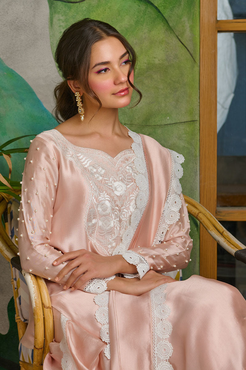 Fatima Khan | Best Sellers 24 | PEACHY PEARL by Fatima Khan - Designer Dress - Type: Luxury - Available at Libayah - 100% Original