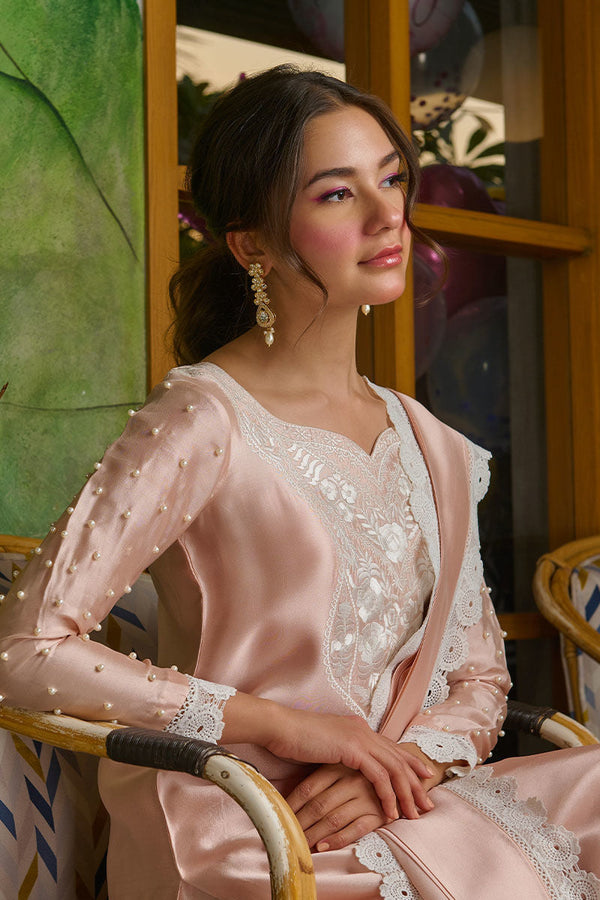 Fatima Khan | Best Sellers 24 | PEACHY PEARL by Fatima Khan - Designer Dress - Type: Luxury - Available at Libayah - 100% Original