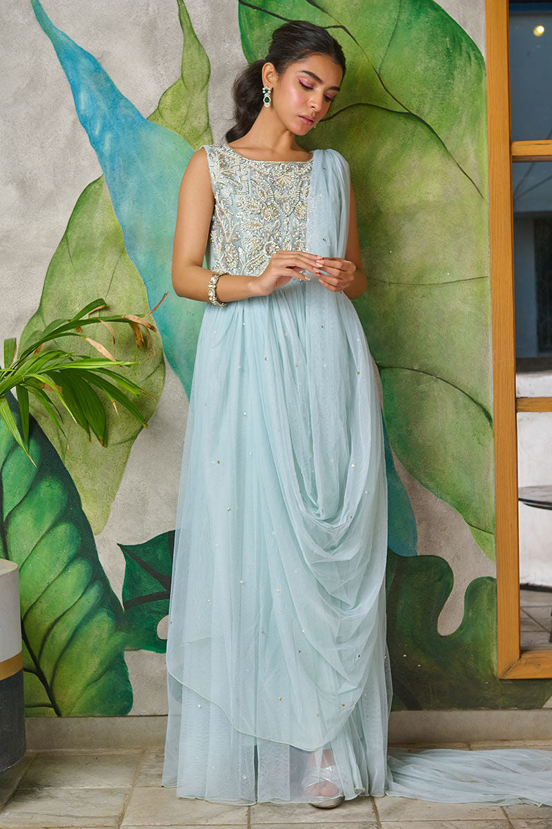 Fatima Khan | Luxury Pret 24 | BRAZILIAN BLUE by Fatima Khan - Designer Dress - Type: Luxury - Available at Libayah - 100% Original