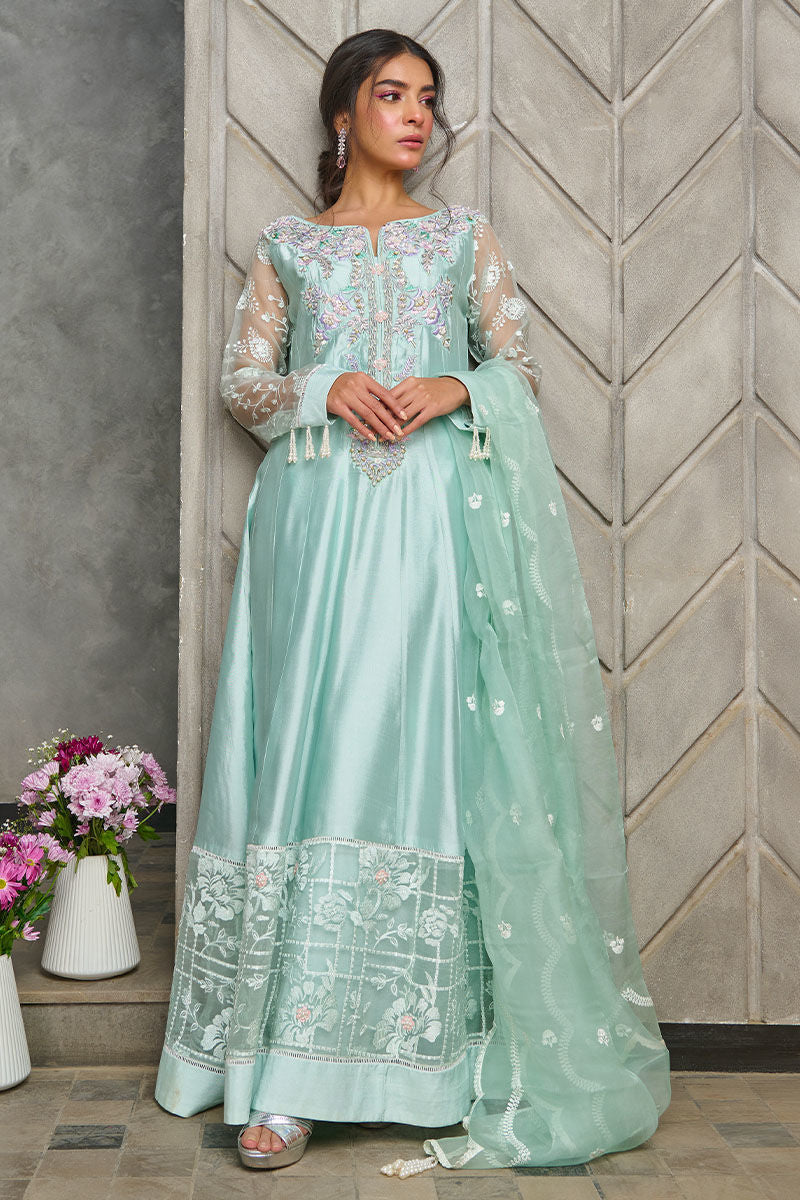 Fatima Khan | Best Sellers 24 | OPAL AQUA KALIDAR by Fatima Khan - Designer Dress - Type: Luxury - Available at Libayah - 100% Original