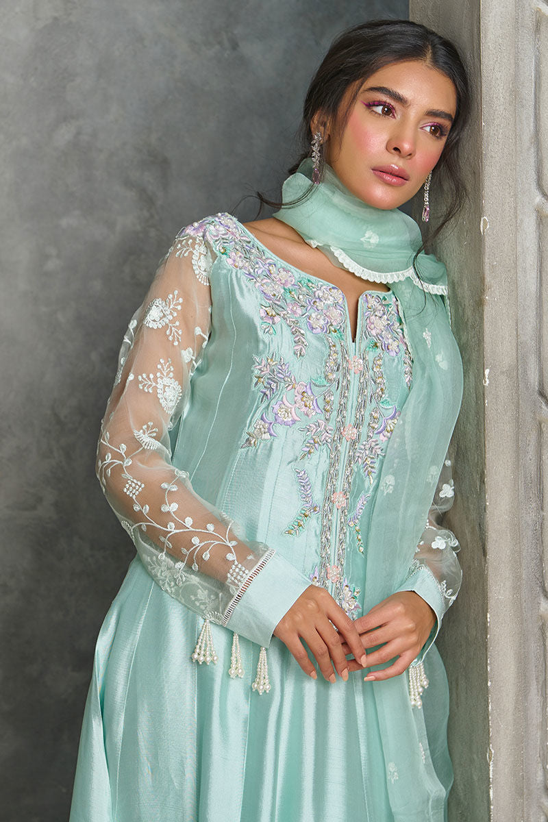 Fatima Khan | Best Sellers 24 | OPAL AQUA KALIDAR by Fatima Khan - Designer Dress - Type: Luxury - Available at Libayah - 100% Original