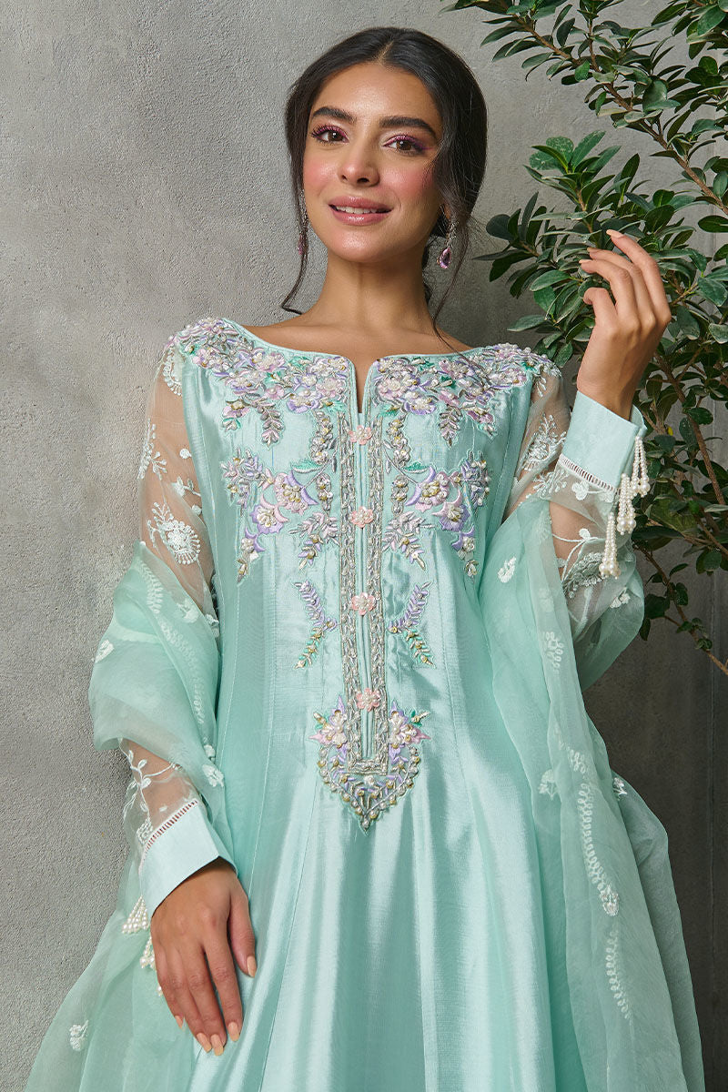 Fatima Khan | Best Sellers 24 | OPAL AQUA KALIDAR by Fatima Khan - Designer Dress - Type: Luxury - Available at Libayah - 100% Original