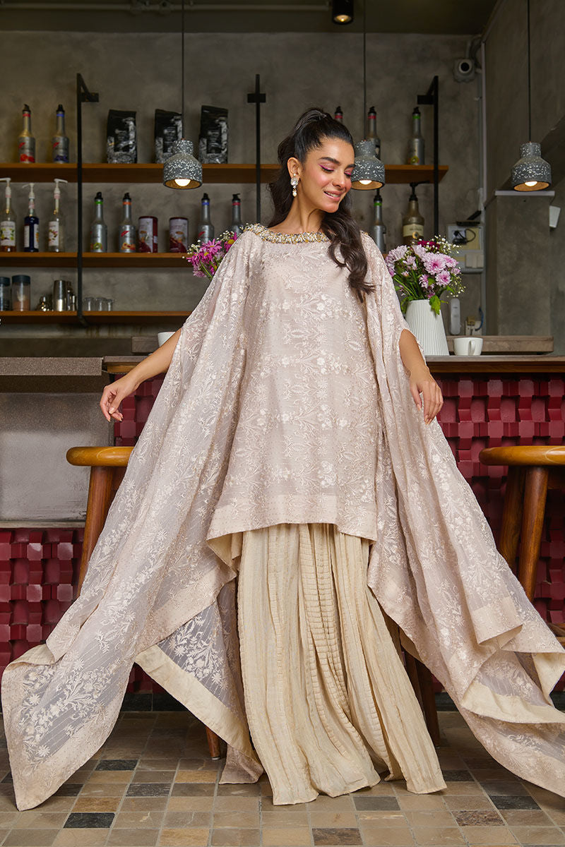 Fatima Khan | Luxury Pret 24 | IVORY GOLD KIMONO by Fatima Khan - Designer Dress - Type: Luxury - Available at Libayah - 100% Original