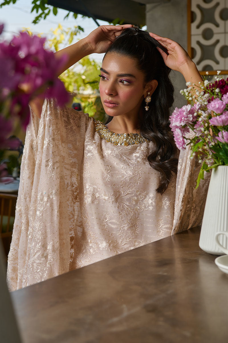 Fatima Khan | Luxury Pret 24 | IVORY GOLD KIMONO by Fatima Khan - Designer Dress - Type: Luxury - Available at Libayah - 100% Original