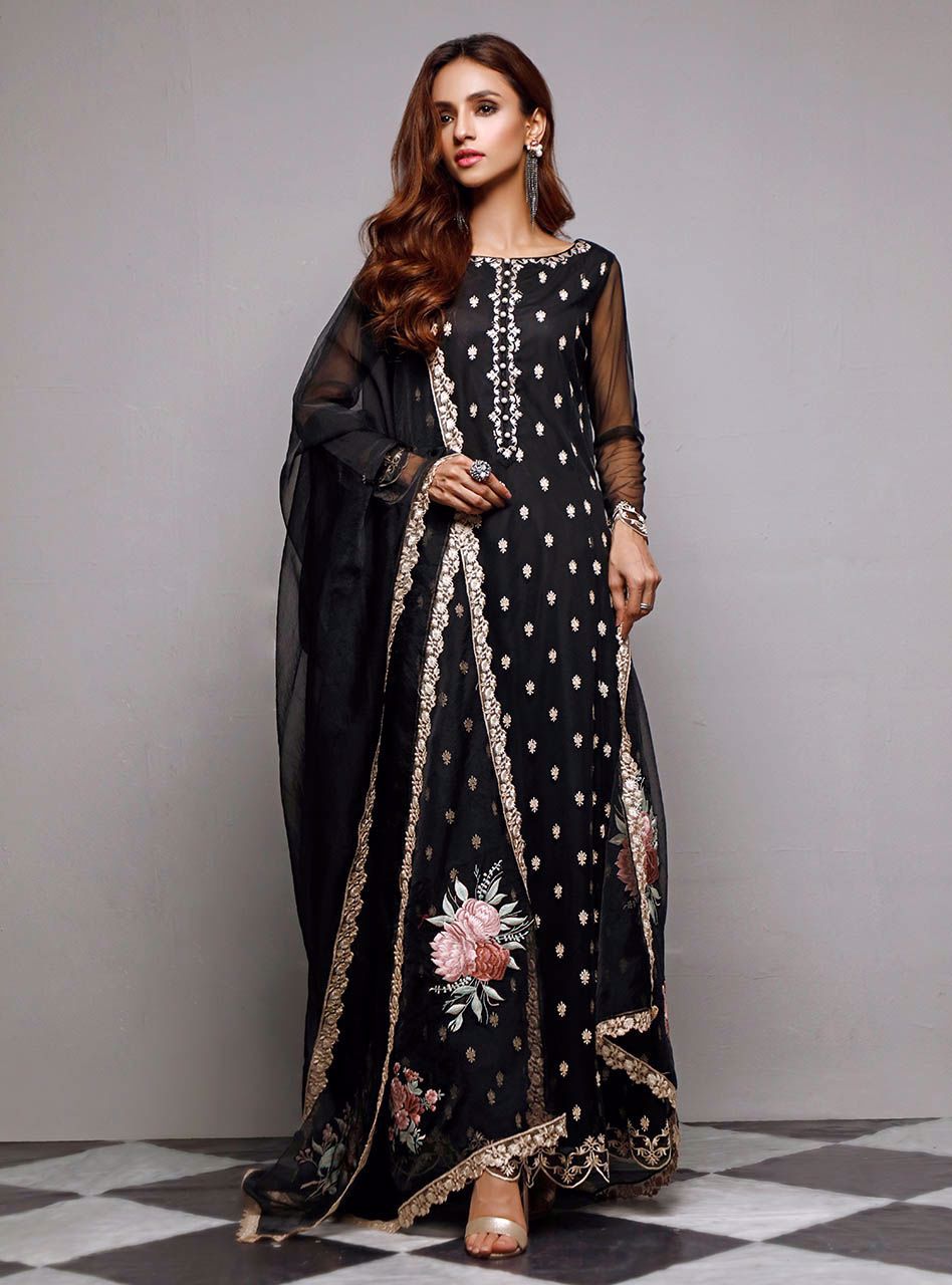 Zainab Chottani | Luxury Pret | BLACK ROSALINE by Zainab Chottani - Designer Dress - Type: Ladies Clothes - Available at Libayah - 100% Original