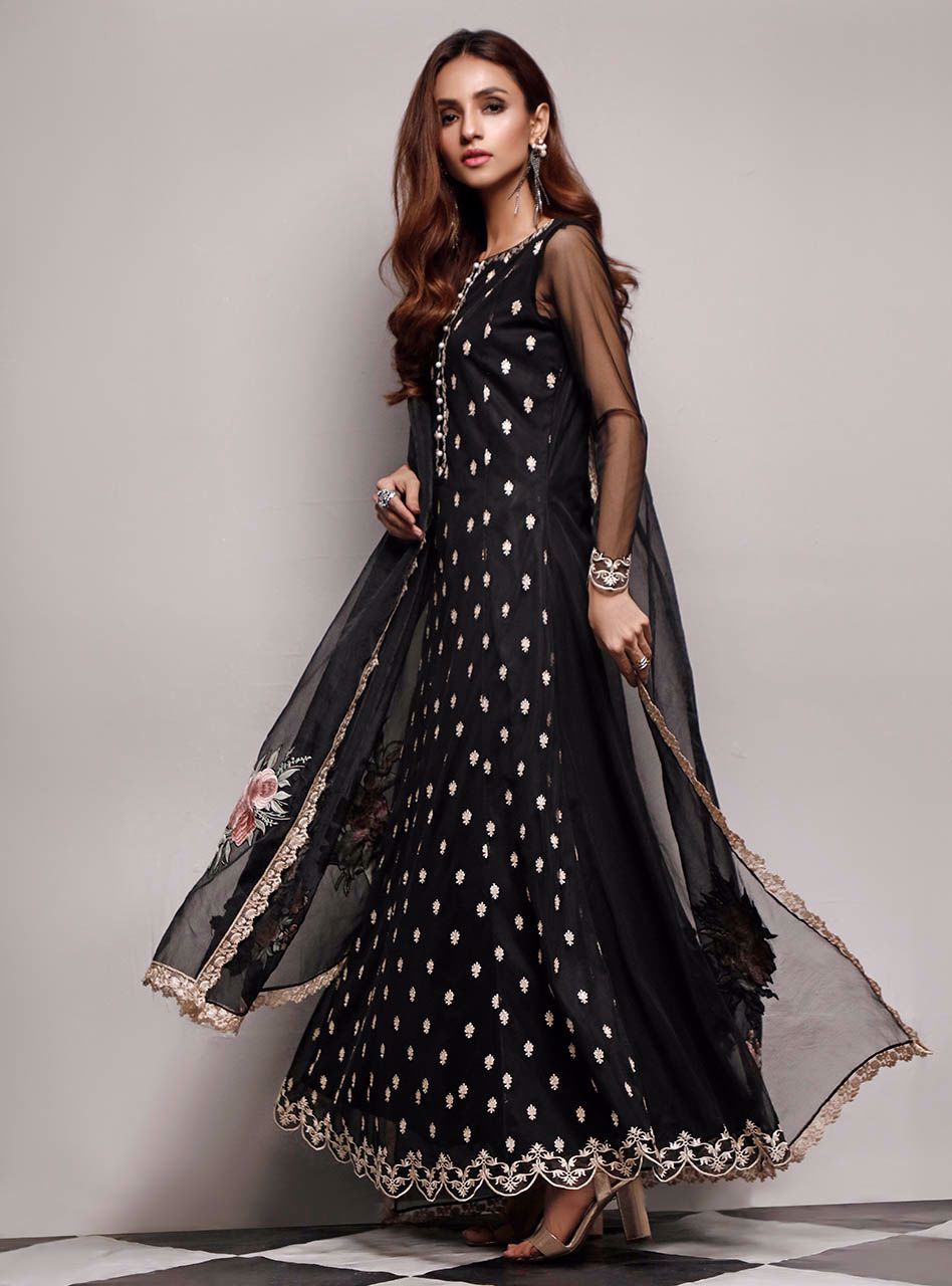 Zainab Chottani | Luxury Pret | BLACK ROSALINE by Zainab Chottani - Designer Dress - Type: Ladies Clothes - Available at Libayah - 100% Original