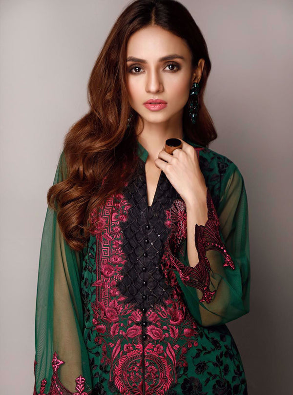 Zainab Chottani | Luxury Pret | EMERALD ELEGANCE by Zainab Chottani - Designer Dress - Type: Ladies Clothes - Available at Libayah - 100% Original