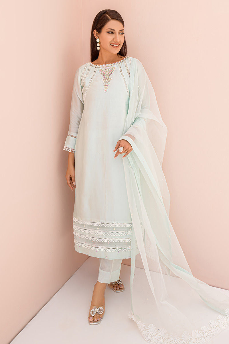 Fatima Khan | Luxury Pret 24 | DIZZLE BLUE by Fatima Khan - Designer Dress - Type: Luxury - Available at Libayah - 100% Original