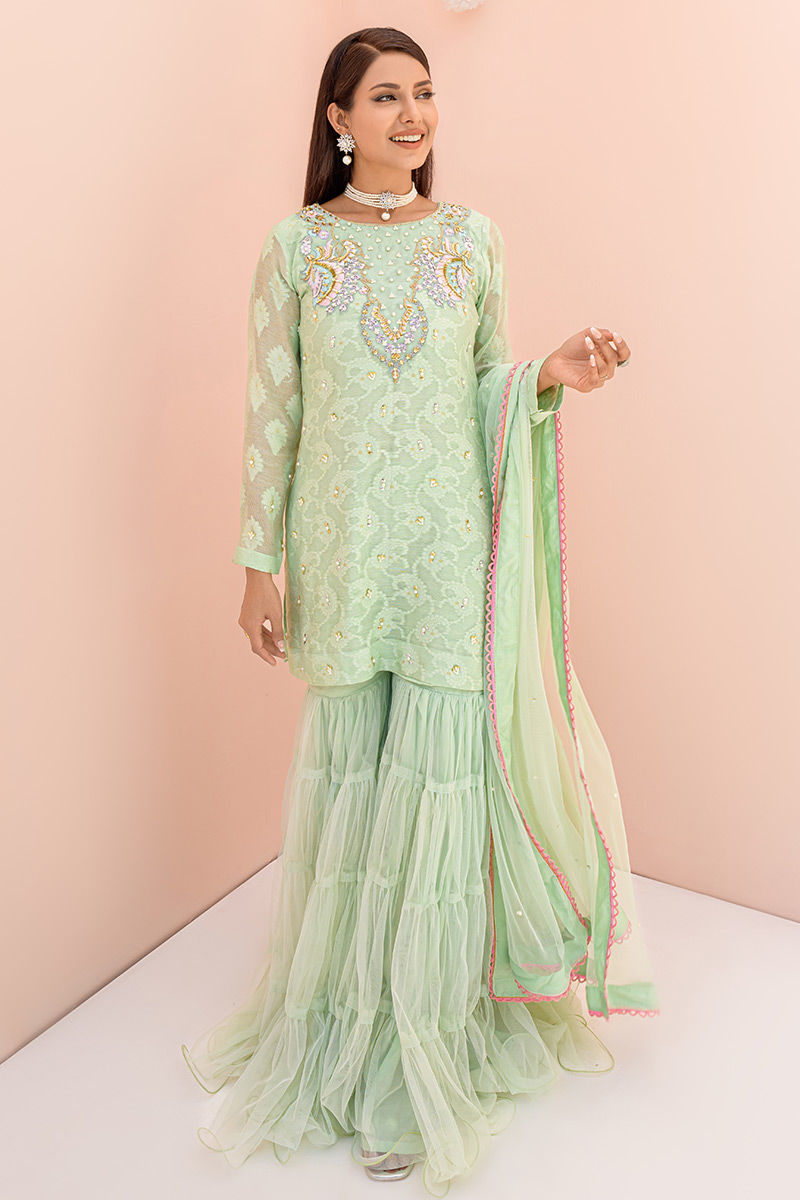 Fatima Khan | Best Sellers 24 | AQUA MINT by Fatima Khan - Designer Dress - Type: Luxury - Available at Libayah - 100% Original