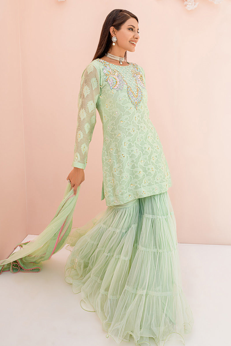 Fatima Khan | Best Sellers 24 | AQUA MINT by Fatima Khan - Designer Dress - Type: Luxury - Available at Libayah - 100% Original