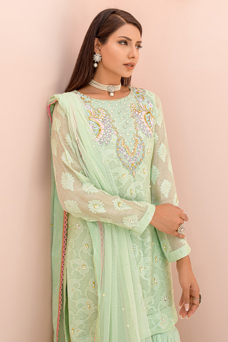 Fatima Khan | Best Sellers 24 | AQUA MINT by Fatima Khan - Designer Dress - Type: Luxury - Available at Libayah - 100% Original