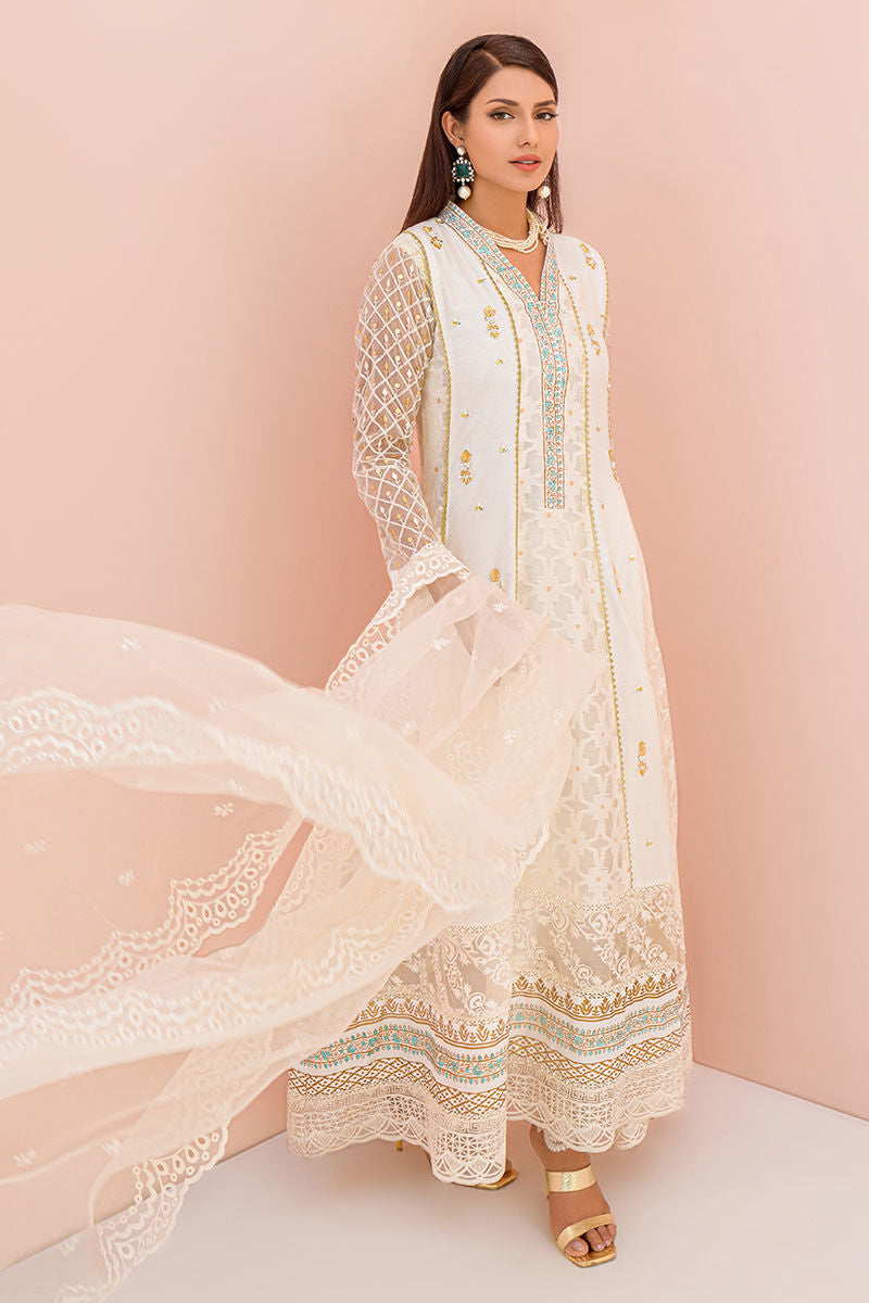Fatima Khan | Best Sellers 24 | DOVE WHITE GOLD by Fatima Khan - Designer Dress - Type: Luxury - Available at Libayah - 100% Original