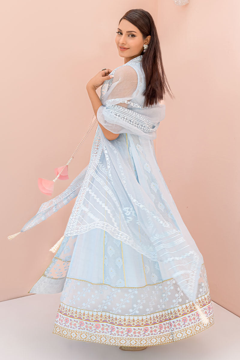 Fatima Khan | Best Sellers 24 | TEAPOT BLUE by Fatima Khan - Designer Dress - Type: Luxury - Available at Libayah - 100% Original