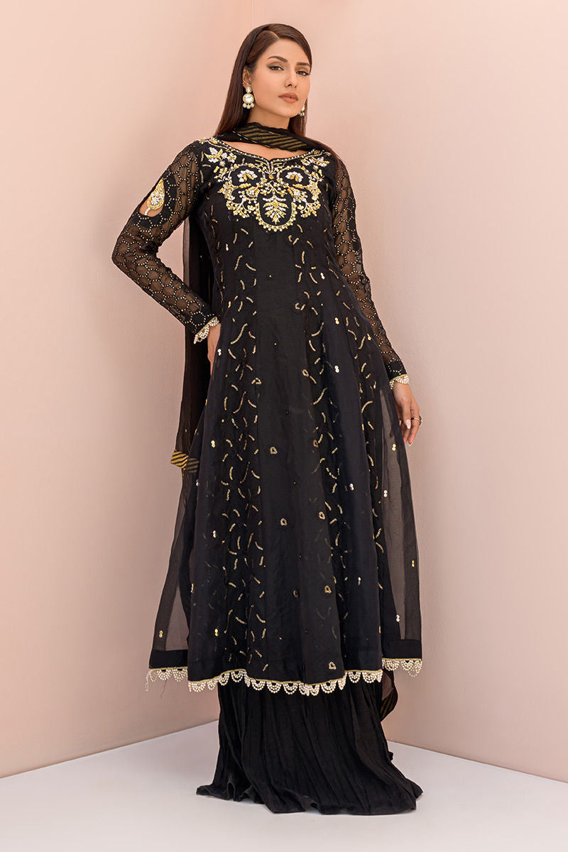 Fatima Khan | Luxury Pret 24 | RAVEN BLACK by Fatima Khan - Designer Dress - Type: Luxury - Available at Libayah - 100% Original