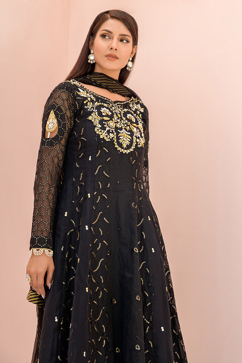 Fatima Khan | Luxury Pret 24 | RAVEN BLACK by Fatima Khan - Designer Dress - Type: Luxury - Available at Libayah - 100% Original