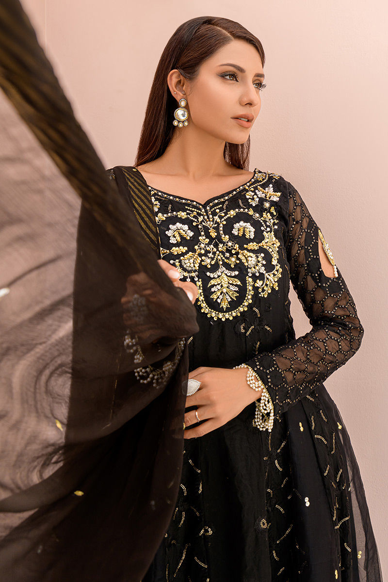Fatima Khan | Luxury Pret 24 | RAVEN BLACK by Fatima Khan - Designer Dress - Type: Luxury - Available at Libayah - 100% Original