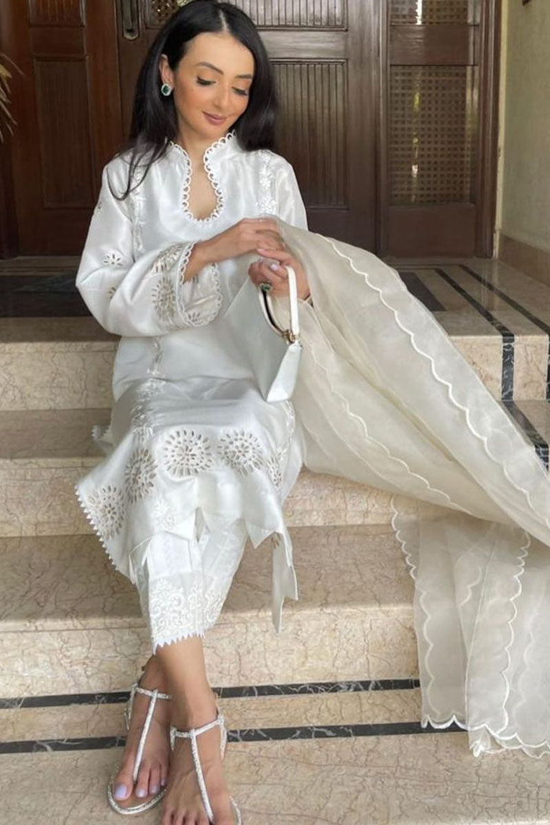 Ansab Jahangir | Luxury Silk Pret | WHITE DESIRES by Ansab Jahangir - Designer Dress - Type: Ladies Clothes - Available at Libayah - 100% Original