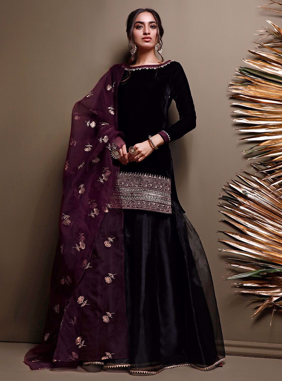 Zainab Chottani | Semi Formals | BLACKOUT BURGUNDY by Zainab Chottani - Designer Dress - Type: Ladies Clothes - Available at Libayah - 100% Original