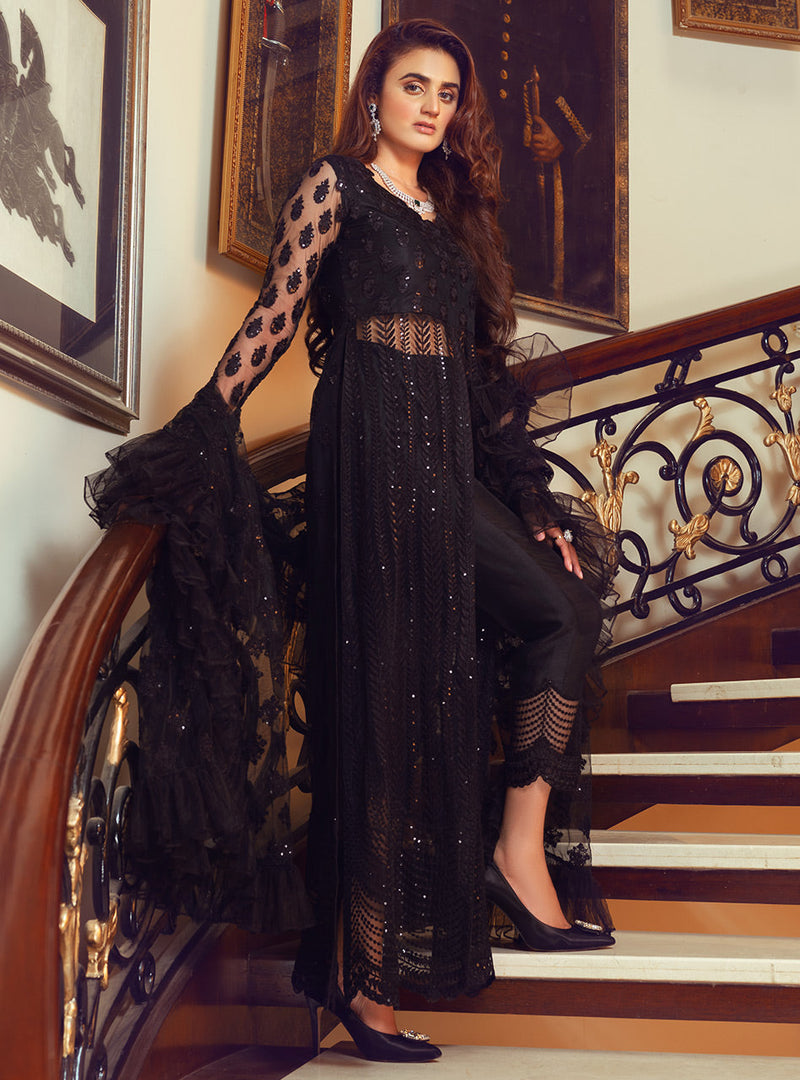 Zainab Chottani | Semi Formals | BLACK STORM by Zainab Chottani - Designer Dress - Type: Ladies Clothes - Available at Libayah - 100% Original