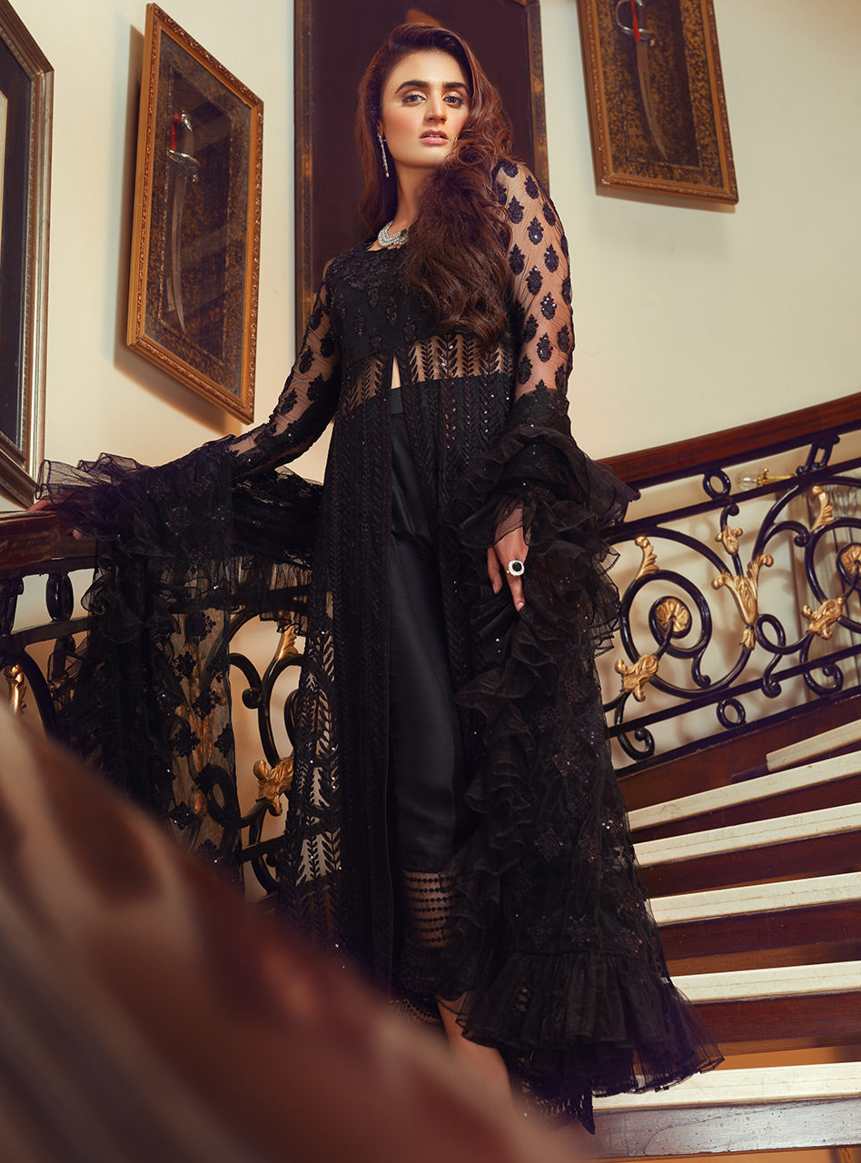 Zainab Chottani | Semi Formals | BLACK STORM by Zainab Chottani - Designer Dress - Type: Ladies Clothes - Available at Libayah - 100% Original