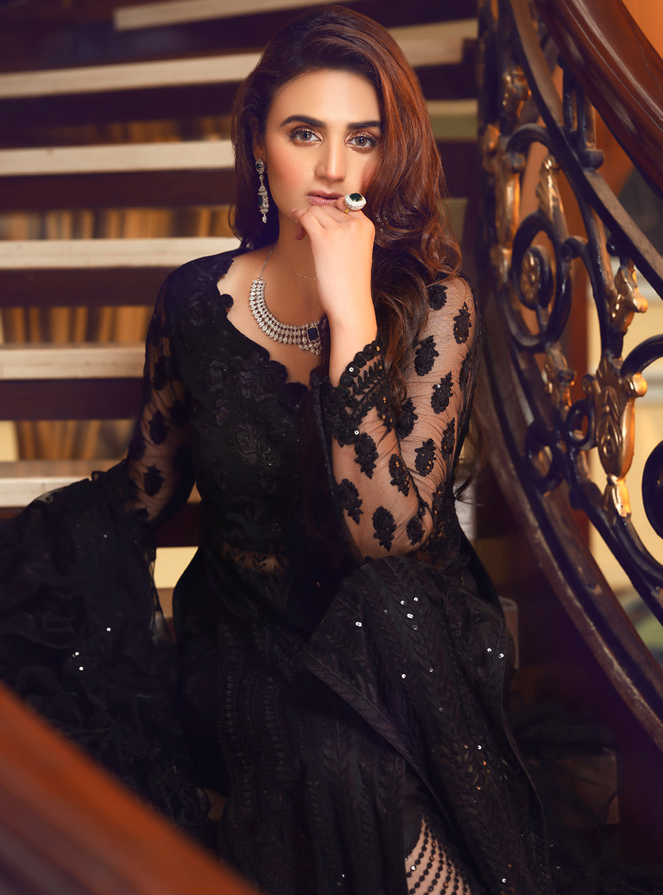 Zainab Chottani | Semi Formals | BLACK STORM by Zainab Chottani - Designer Dress - Type: Ladies Clothes - Available at Libayah - 100% Original