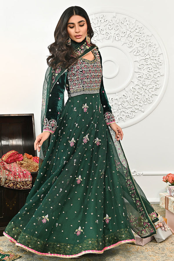 Ansab Jahangir | Bow Velvet Edit | FOREST by Ansab Jahangir - Designer Dress - Type: Ladies Clothes - Available at Libayah - 100% Original
