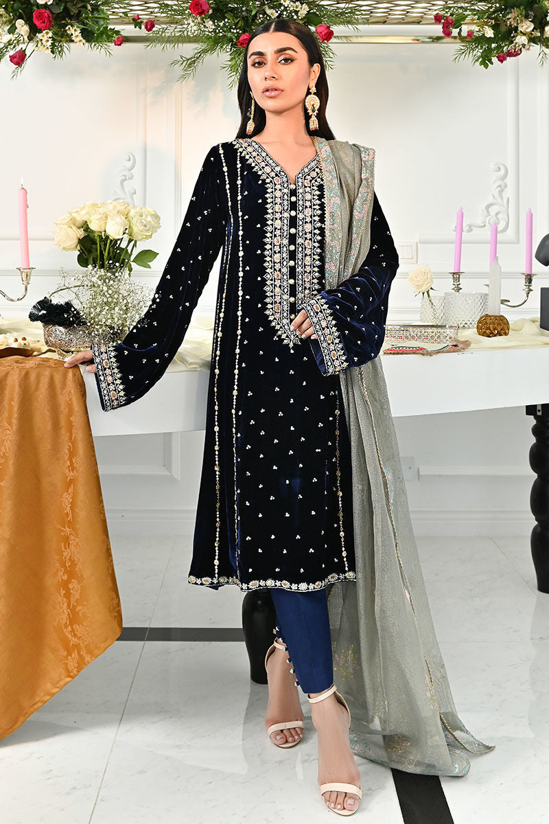 Ansab Jahangir | Bow Velvet Edit | ELSA by Ansab Jahangir - Designer Dress - Type: Ladies Clothes - Available at Libayah - 100% Original