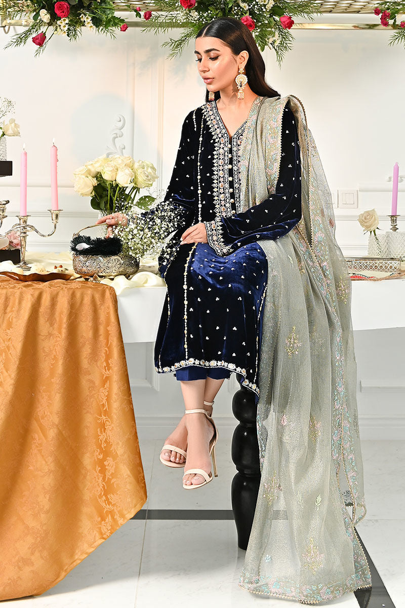 Ansab Jahangir | Bow Velvet Edit | ELSA by Ansab Jahangir - Designer Dress - Type: Ladies Clothes - Available at Libayah - 100% Original