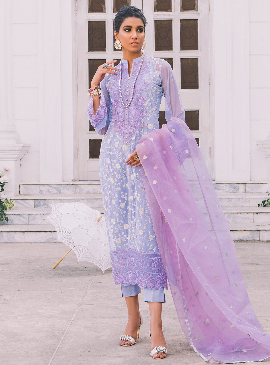 Zainab Chottani | Luxury Pret | PERIWINKLE PEARL by Zainab Chottani - Designer Dress - Type: Ladies Clothes - Available at Libayah - 100% Original