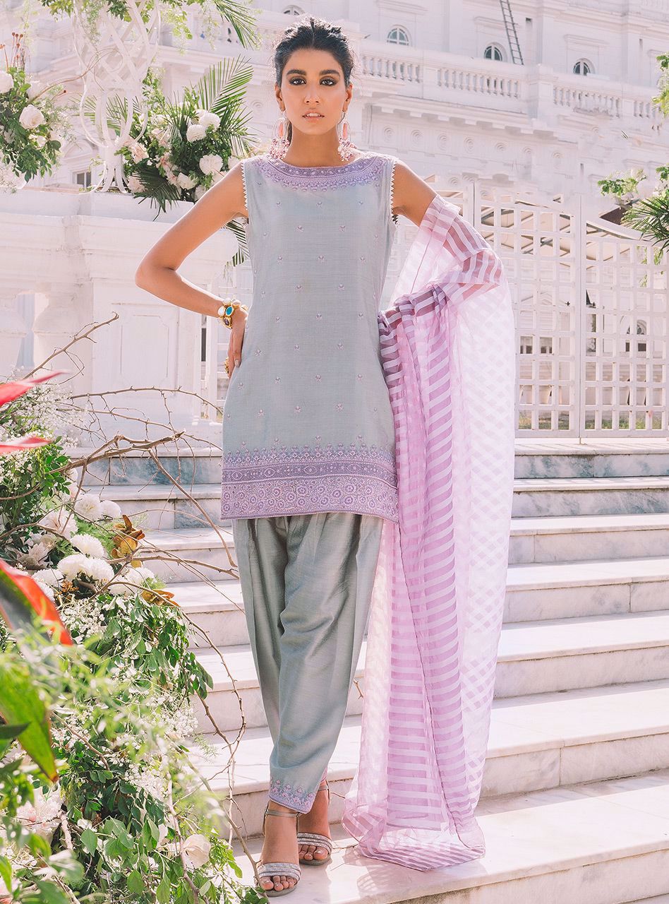 Zainab Chottani | Casual Pret | SMOKING IRIS by Zainab Chottani - Designer Dress - Type: Casuals - Available at Libayah - 100% Original