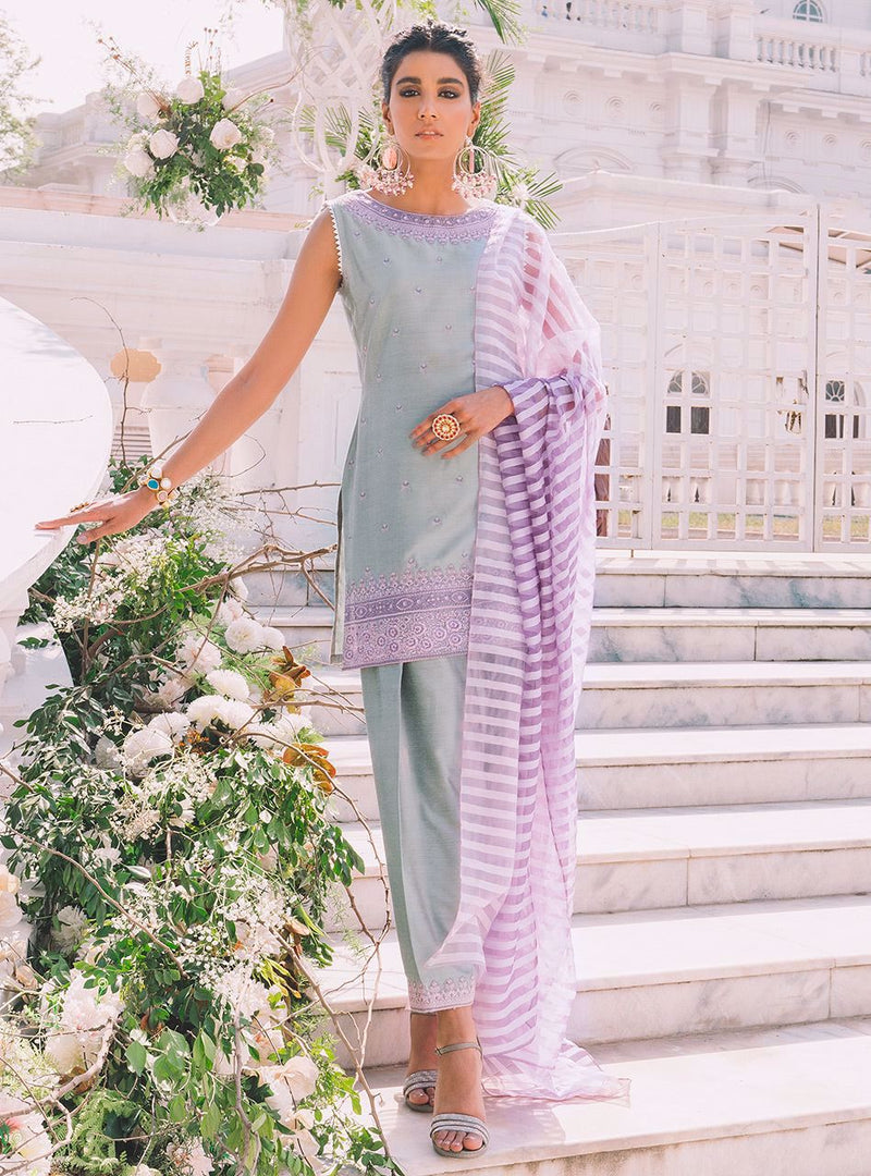 Zainab Chottani | Casual Pret | SMOKING IRIS by Zainab Chottani - Designer Dress - Type: Casuals - Available at Libayah - 100% Original