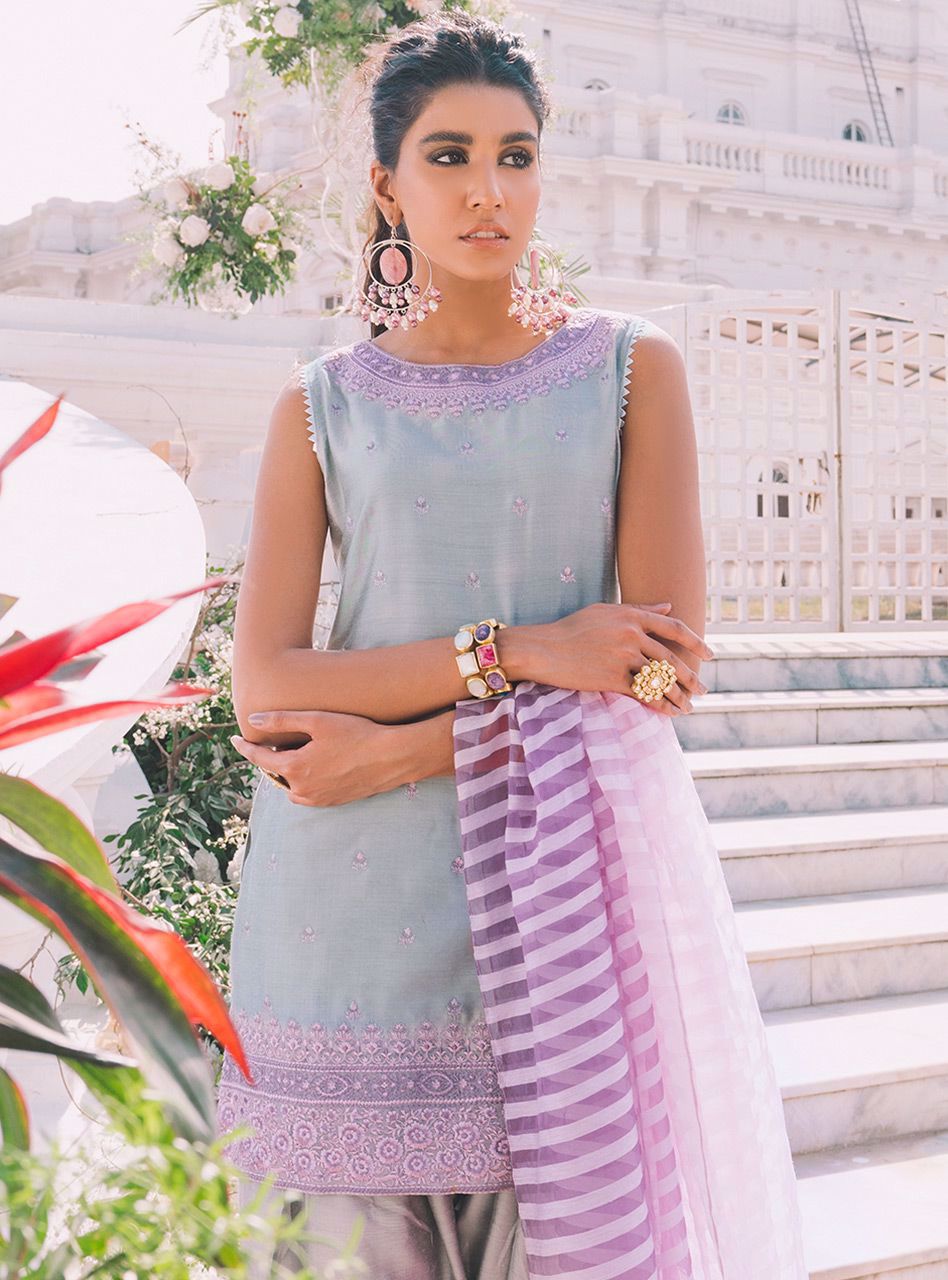 Zainab Chottani | Casual Pret | SMOKING IRIS by Zainab Chottani - Designer Dress - Type: Casuals - Available at Libayah - 100% Original