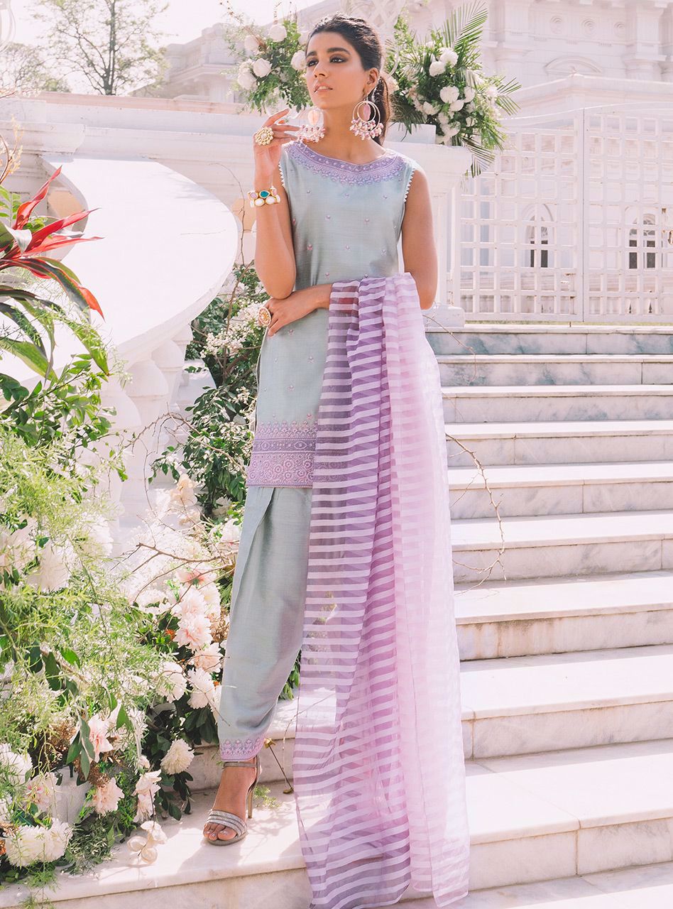 Zainab Chottani | Casual Pret | SMOKING IRIS by Zainab Chottani - Designer Dress - Type: Casuals - Available at Libayah - 100% Original