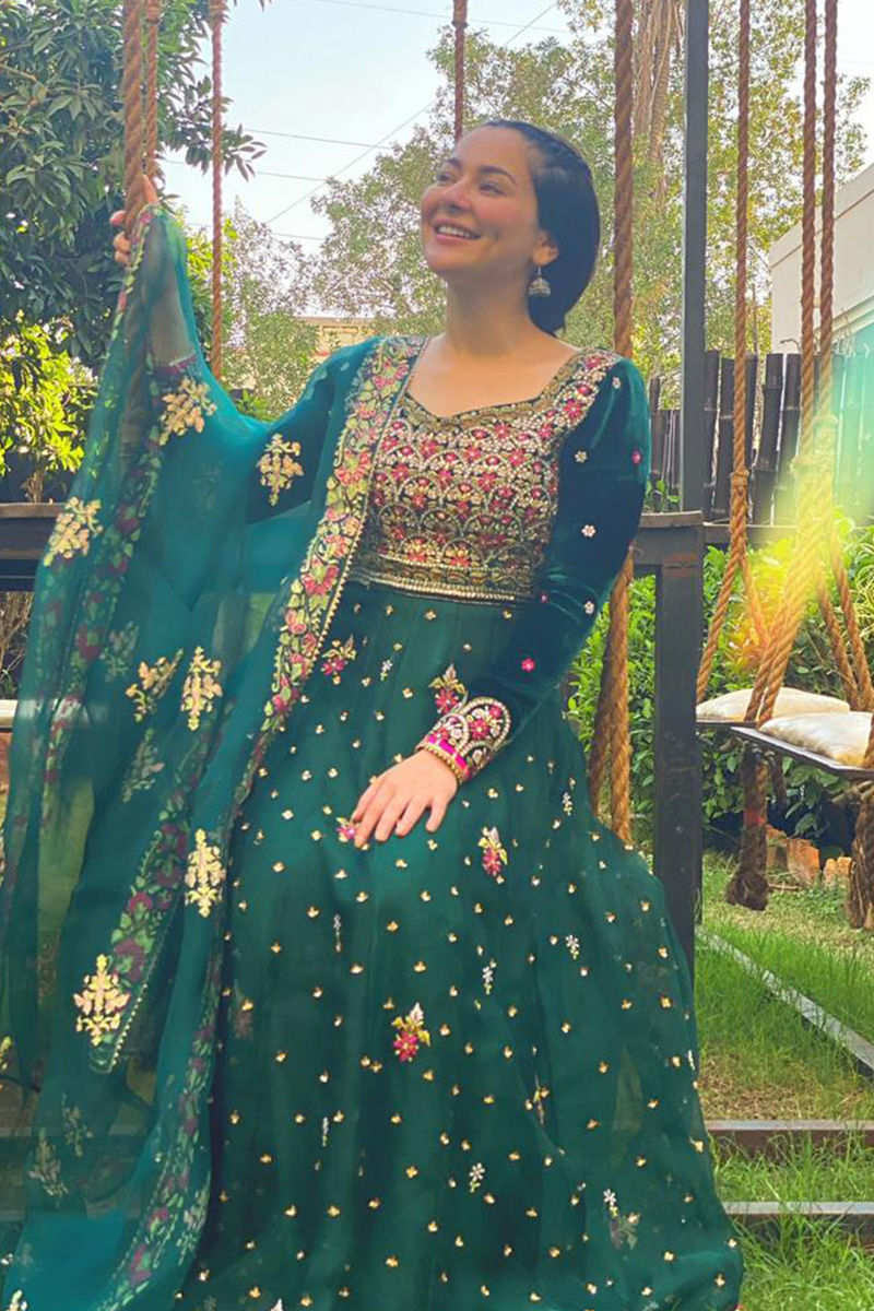 Ansab Jahangir | Bow Velvet Edit | FOREST - HANIA by Ansab Jahangir - Designer Dress - Type: Ladies Clothes - Available at Libayah - 100% Original