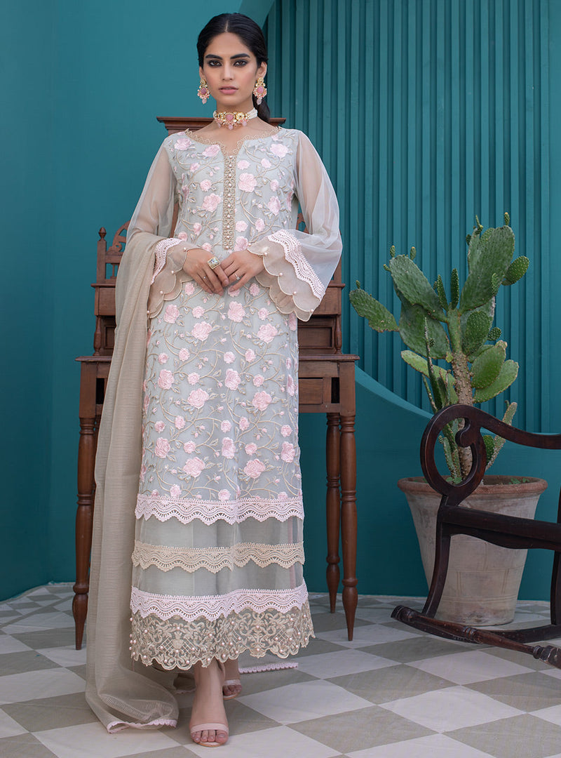 Zainab Chottani | Casual Pret | MINT MAGNIFICENCE by Zainab Chottani - Designer Dress - Type: Casuals - Available at Libayah - 100% Original