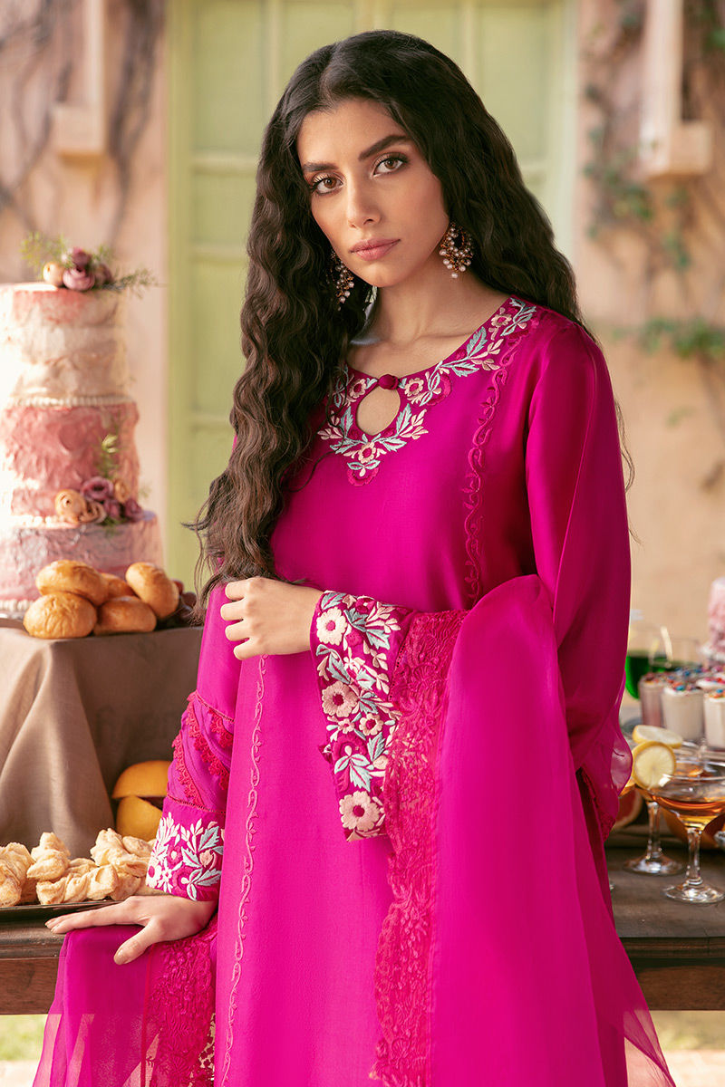 Ansab Jahangir | Luxury Silk Pret | FIERY MAGENTA by Ansab Jahangir - Designer Dress - Type: Ladies Clothes - Available at Libayah - 100% Original