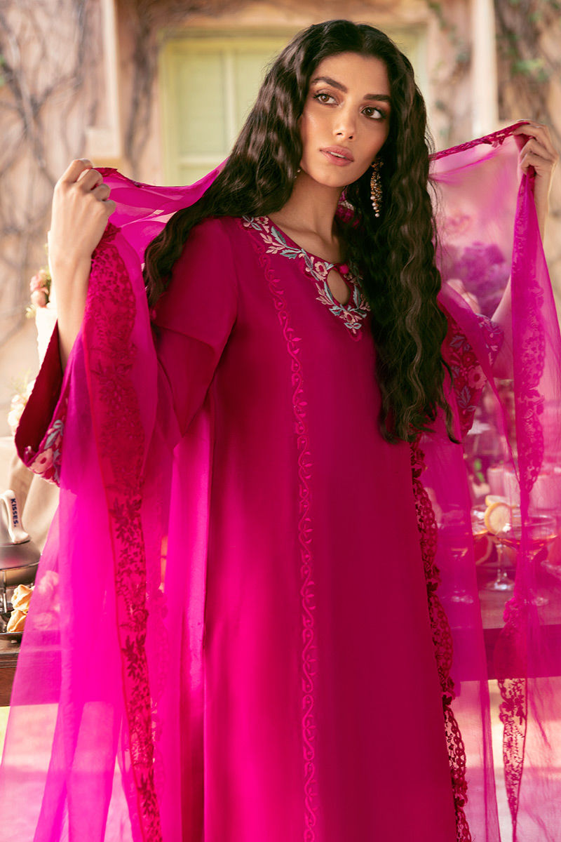Ansab Jahangir | Luxury Silk Pret | FIERY MAGENTA by Ansab Jahangir - Designer Dress - Type: Ladies Clothes - Available at Libayah - 100% Original