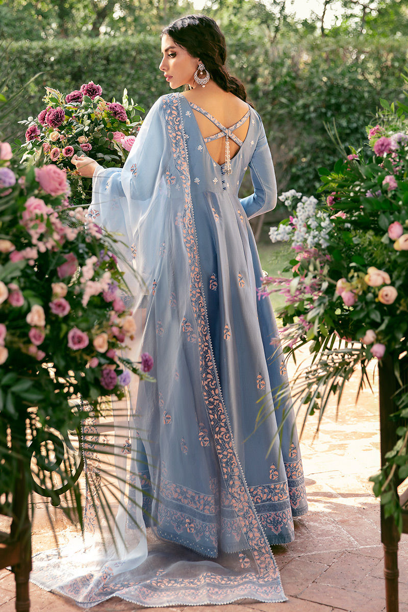 Ansab Jahangir | Luxury Silk Pret | PERIWINKLE BLOOM by Ansab Jahangir - Designer Dress - Type: Ladies Clothes - Available at Libayah - 100% Original