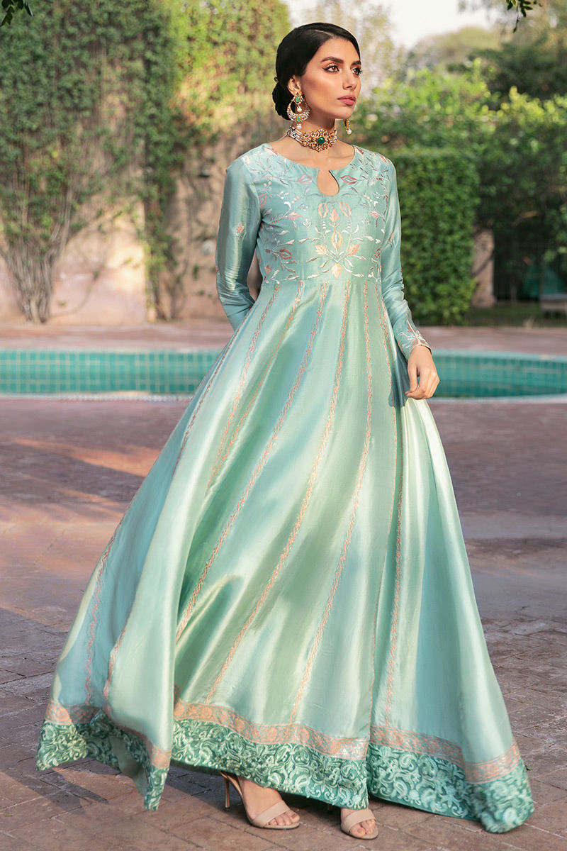 Ansab Jahangir | Luxury Silk Pret | SEAFOAM by Ansab Jahangir - Designer Dress - Type: Ladies Clothes - Available at Libayah - 100% Original