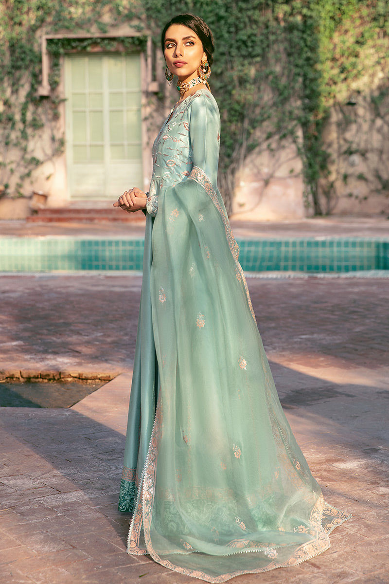 Ansab Jahangir | Luxury Silk Pret | SEAFOAM by Ansab Jahangir - Designer Dress - Type: Ladies Clothes - Available at Libayah - 100% Original