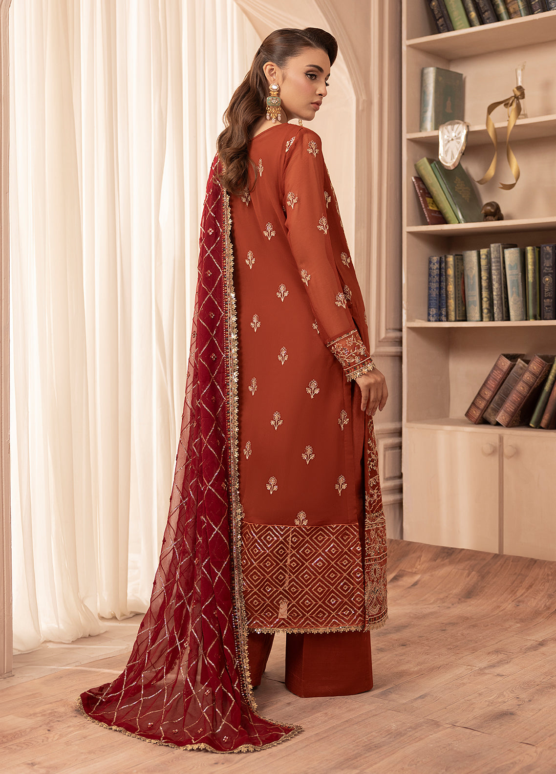 Sahane | Elyssa Festive Chiffon | CT-19007 Dune - ELYSSA by Sahane - Designer Dress - Type: Ladies Clothes - Available at Libayah - 100% Original