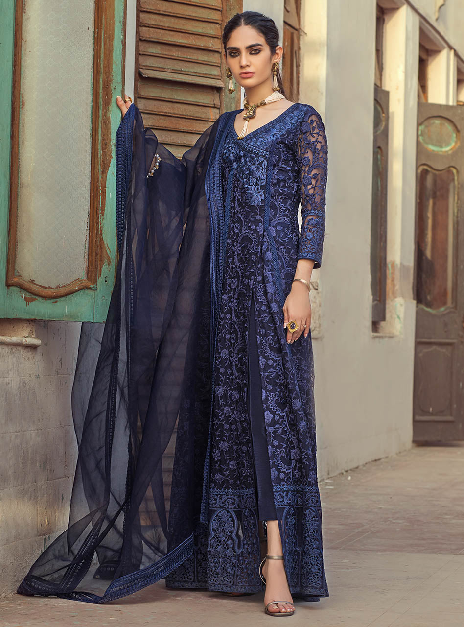 Zainab Chottani | Luxury Pret | NAVY DAFFODILS by Zainab Chottani - Designer Dress - Type: Ladies Clothes - Available at Libayah - 100% Original