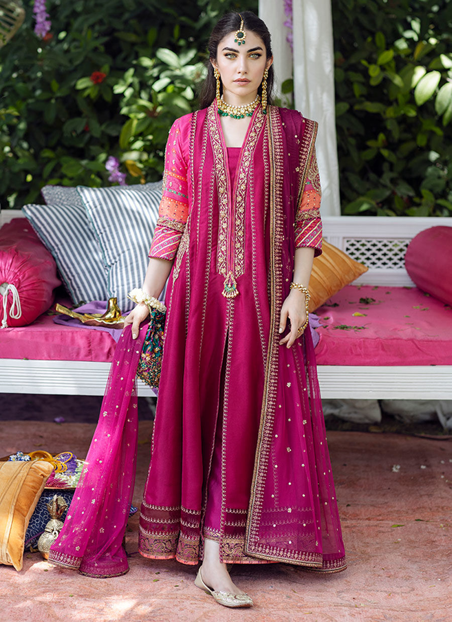 Farah Talib Aziz | Designer Picks 24 | ZAREEN FUCHSIA KALIDAAR AND DUPATTA by Farah Talib Aziz - Designer Dress - Type: Ladies Clothes - Available at Libayah - 100% Original